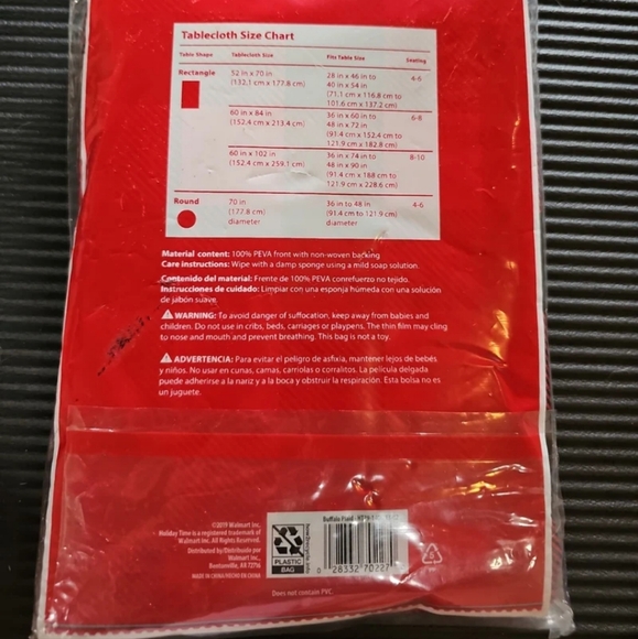 Holiday Time round Vinyl Tablecloth - Picture 2 of 3